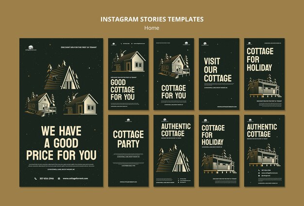 Instagram Stories Collection for Vacation Cottage Rentals – Free Download