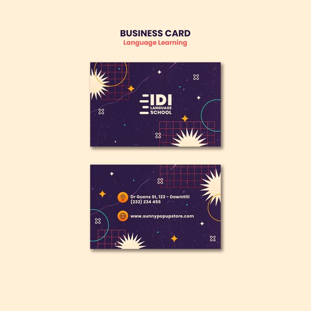 Language Learning Business Card – Free to Download