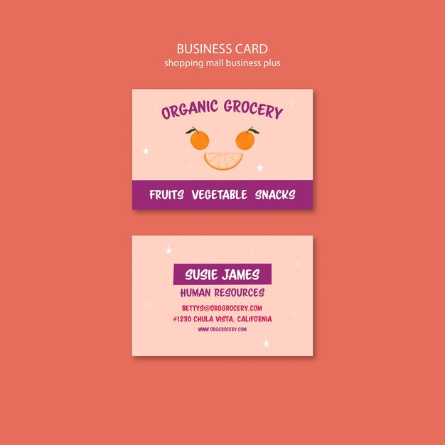 Hand Drawn Shopping Mall Business Card Template for Free Download