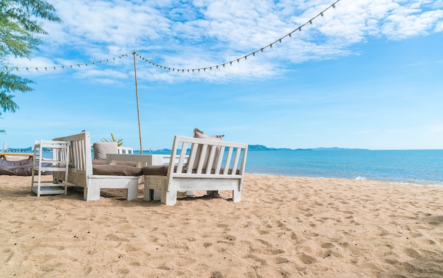 White Chairs and Table on the Beach – Free Stock Photo, Download for Free