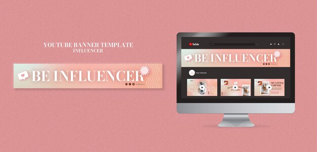 Hand Drawn Influencer Job YouTube Banner Template – Free Download