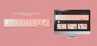 Hand Drawn Influencer Job YouTube Banner Template – Free Download