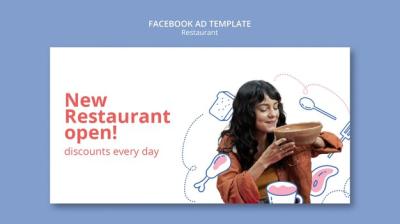 Hand Drawn Restaurant Business Facebook Template – Free Download