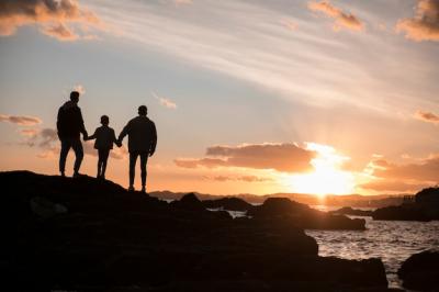 Long Shot LGBT Family at Sunset – Free Stock Photo, Download Free