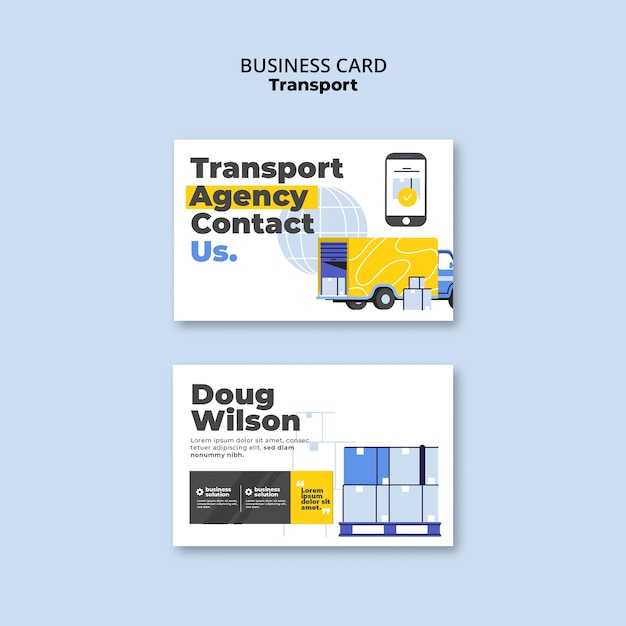 Transport Business Card Template Design – Free Download