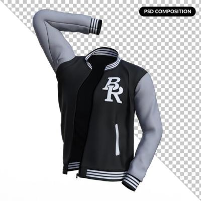 3D Render of Baseball Style Jacket – Free Download