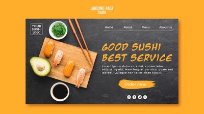 Sushi Landing Page Template – Free Download