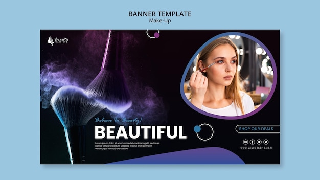 Make-up Concept Banner Template Design – Free Download