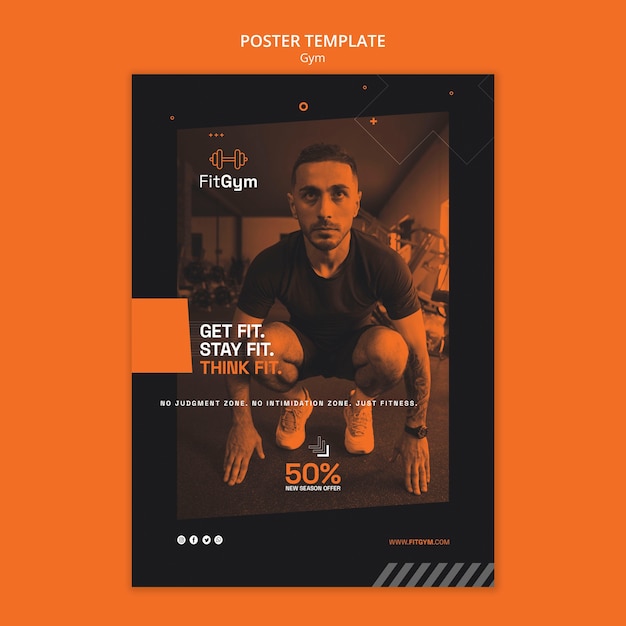 Duotone Gym Design Template – Free Download