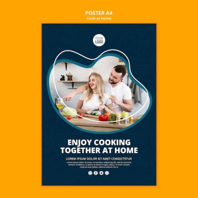 Cooking at Home Poster Design – Free to Download