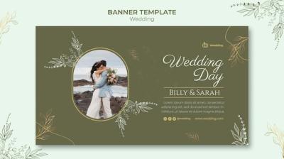 Wedding Banner Template Featuring Beautiful Photos – Free Download