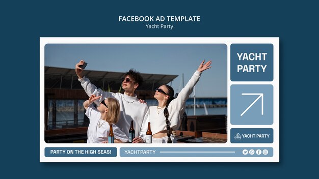 Luxurious Yacht Party Celebration Social Media Promo Template – Free Download