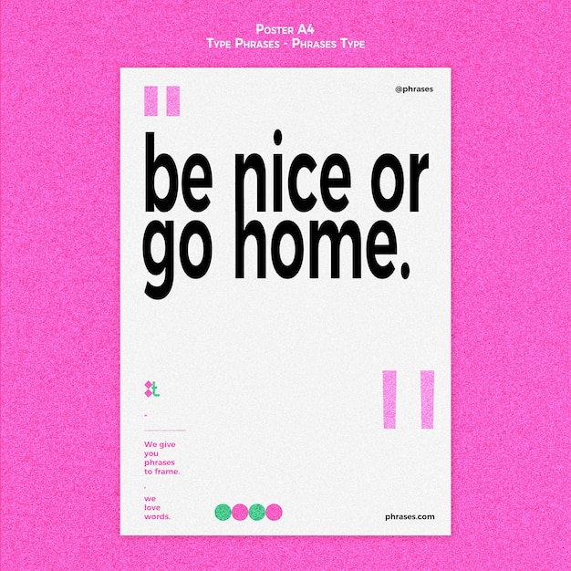 Vertical Poster Template for Phrases – Free to Download