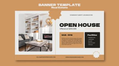 Flat Design Real Estate Template for PSD – Download Free Stock Photo