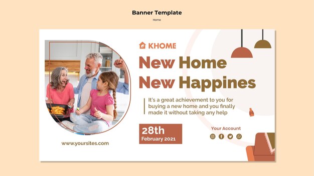 Banner Template for New Family Home – Free Download