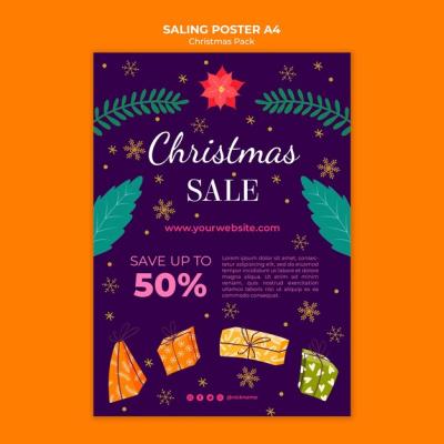 Christmas Sale Poster Featuring Discount – Free Download