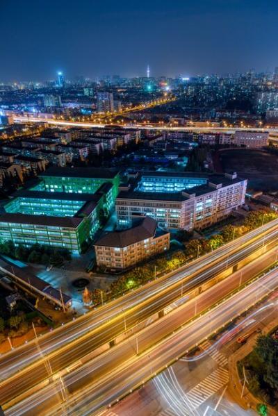 Night View of Urban Vehicle Tracks and Elevated Roads in China – Free Stock Photo for Download