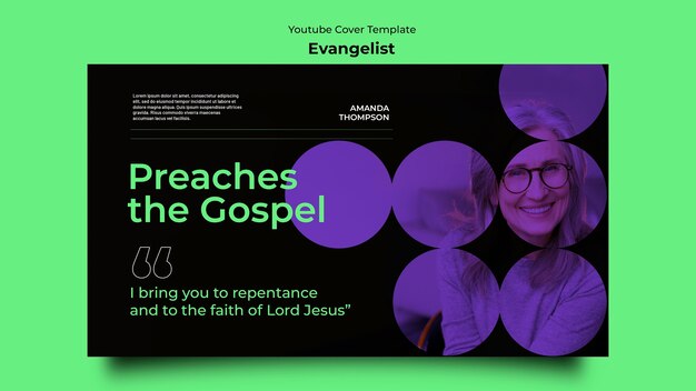 Evangelist YouTube Thumbnail Template Design – Download Free Stock Photo