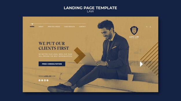 Law Landing Page Design Template – Free Download