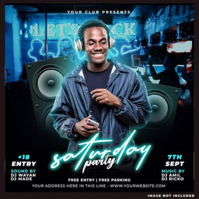 Club DJ Party Flyer Social Media Post – Free Download