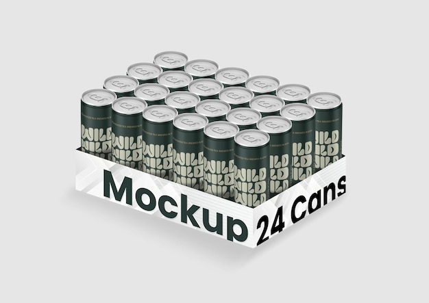 24 Piece Can Mockup PSD – Free Download for Your Design Projects