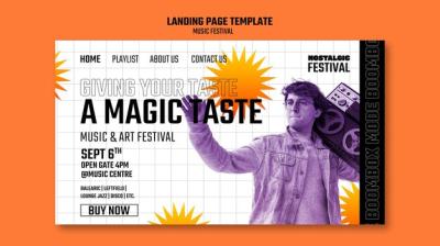 Gradient Music Festival Landing Page – Free to Download