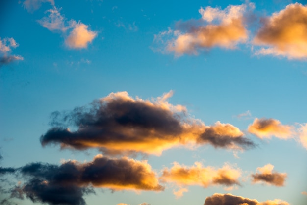 Puffy and Colorful Sunset Clouds – Free Stock Photo for Download