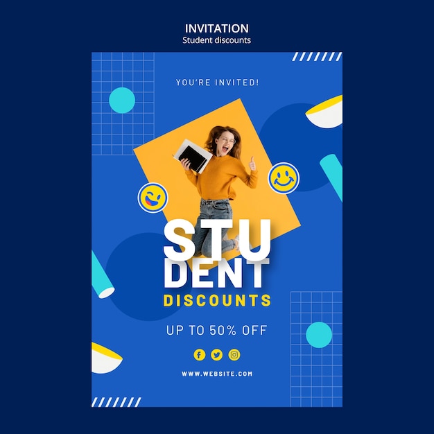 Student Discounts Template Design – Free Download