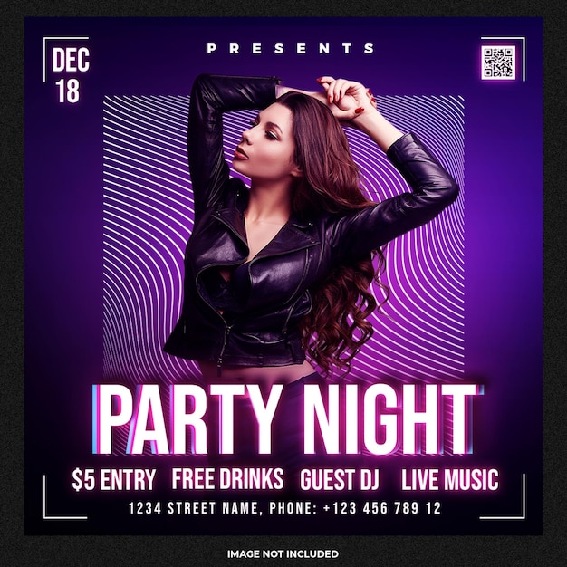 Night Party Social Media Template – Free Stock Photo for Download