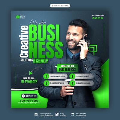 Corporate Social Media Banner and Instagram Post Template – Free Download