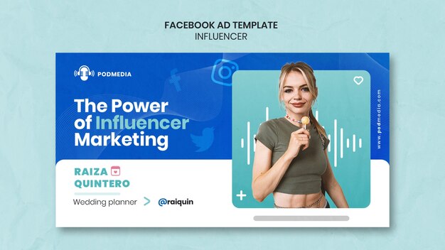 Flat Design Influencer Template – Download Free Stock Photo