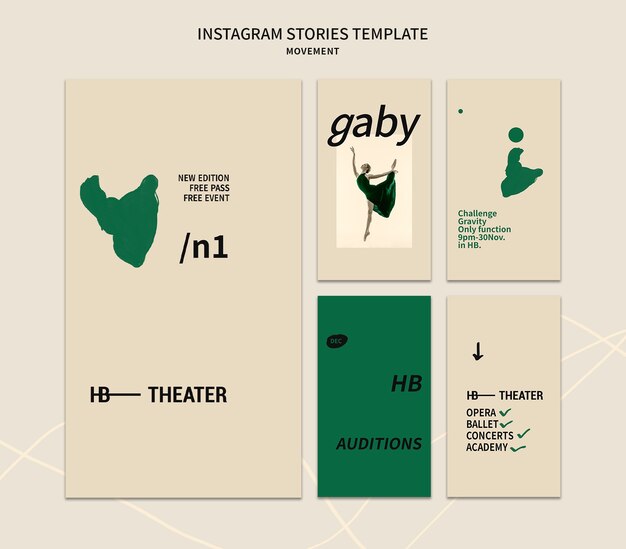 Instagram Stories Template for Movement – Download Free Stock Photo