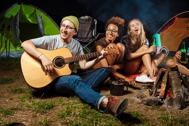 Friends Enjoying a Bonfire Together – Free Download, Free Stock Photo