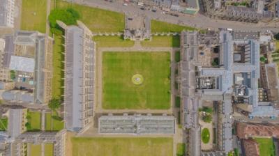 Aerial Shot of King’s College Campus, Cambridge University, United Kingdom – Free Download