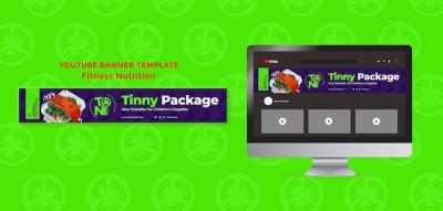 Flat Design Fitness Nutrition YouTube Banner – Free Download