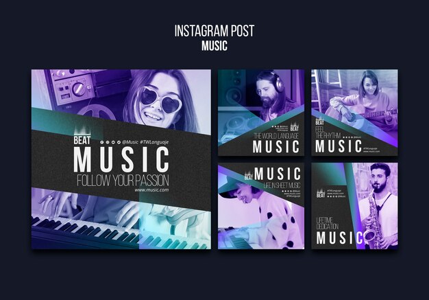 Gradient Music Event Instagram Posts – Free Download