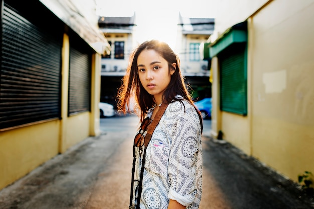 Closeup of Young Asian Woman Standing on Street Side – Free Stock Photo, Download for Free