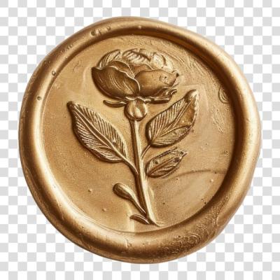 Elegant Gold Wax Seal Rose – Free Stock Photo for Download