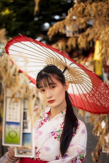 Young Woman Holding Japanese Wagasa Umbrella – Free Stock Photo, Download Free