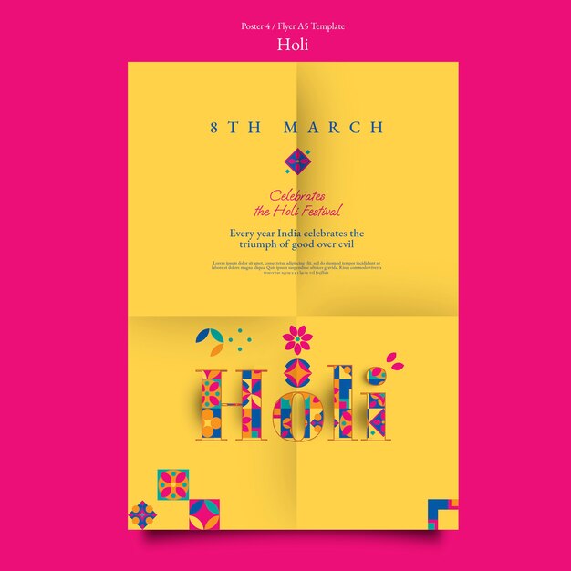 Vibrant Holi Festival Template Design – Free Download