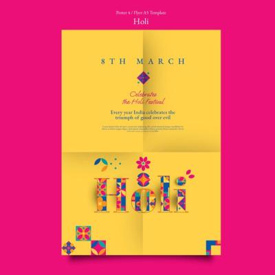 Vibrant Holi Festival Template Design – Free Download