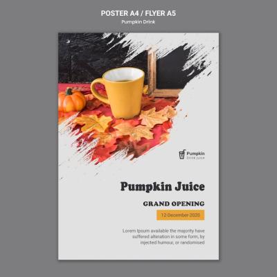 Pumpkin Drink Poster Template – Download Free Stock Photo