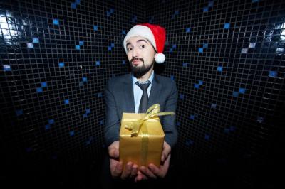 Businessman Wearing Santa Cap – Free Download