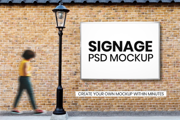 Billboard Mockup PSD on a Brick Wall – Free Download