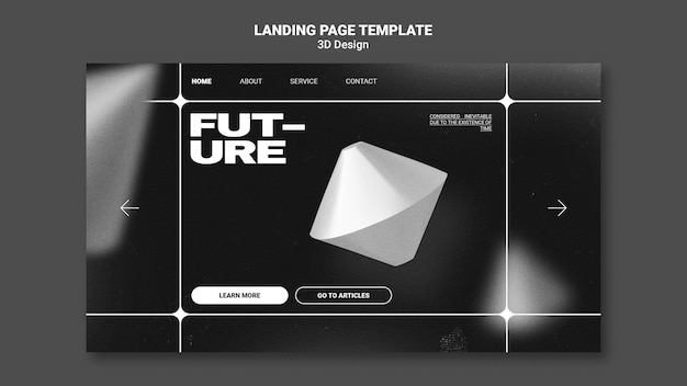 3D Design Landing Page – Free Download for Stunning PSD Templates