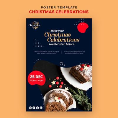 Vertical Poster Template for Traditional Christmas Desserts – Free Download