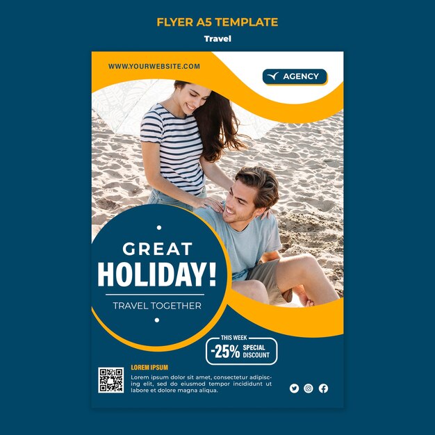 Flat Design Travel Flyer Template – Free Download