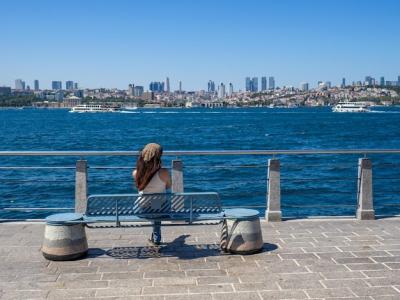 A Woman Sitting Alone on a Bench by the Sea – Free Stock Photo, Download Free