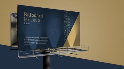 2 Side Billboard Mockup – Download Free Stock Photo