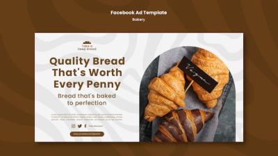 Flat Design Bakery Facebook Template for Free Download